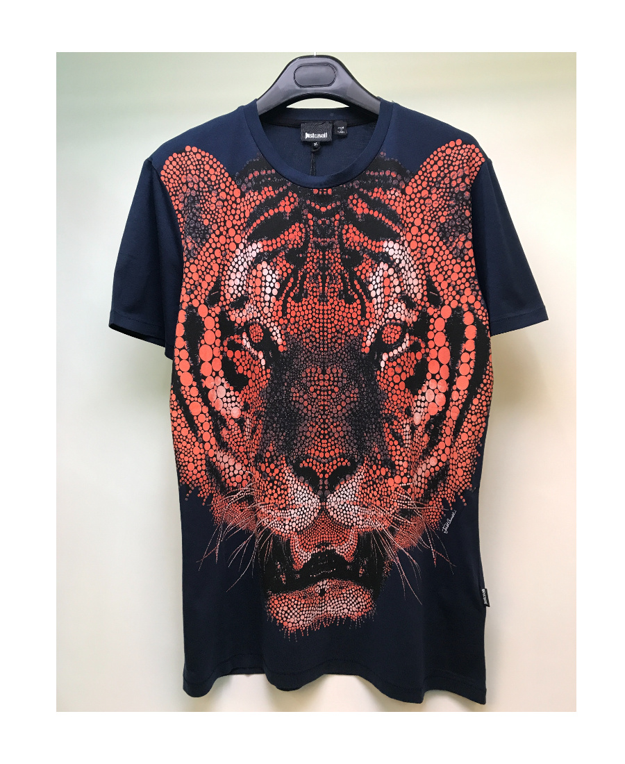 Just Cavalli Tiger Short-sleeved T-shirt In Black