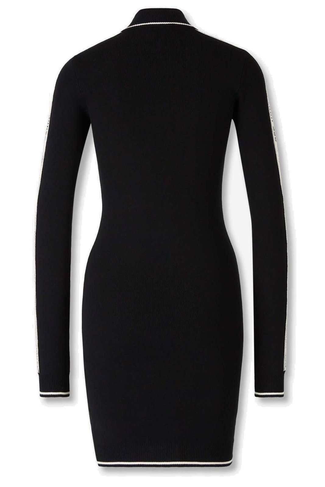 Off-white Long-sleeved Dress In Black