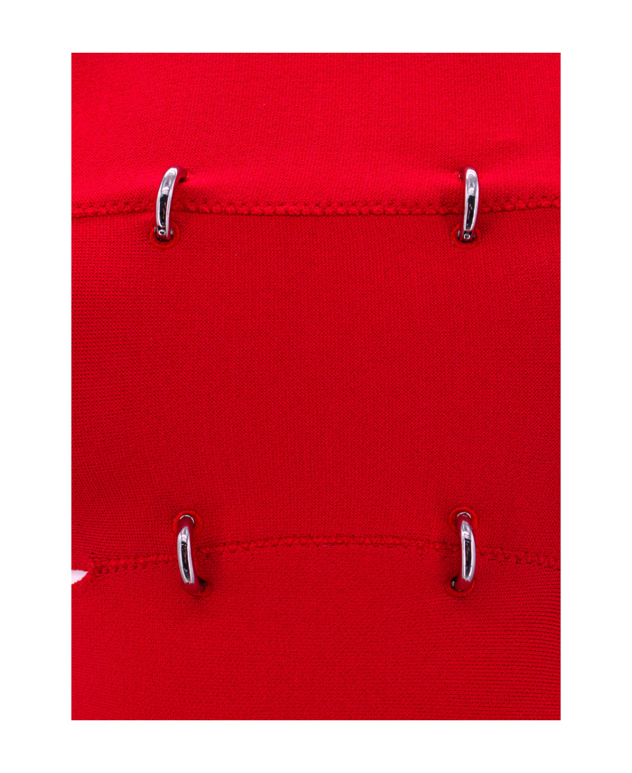 Alexander Mcqueen Off-shoulder Cutout Jersey Minidress In Red