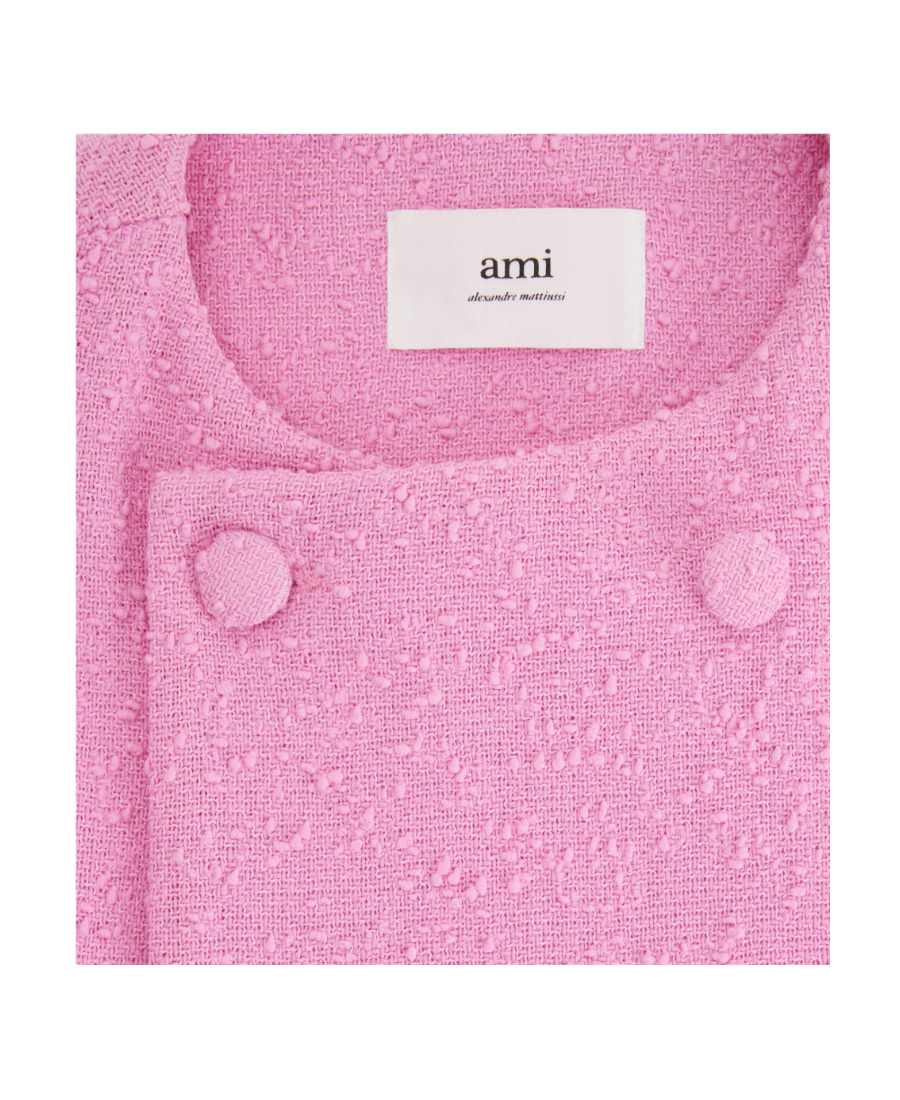 Ami Alexandre Mattiussi Textured Mini Dress In Pink