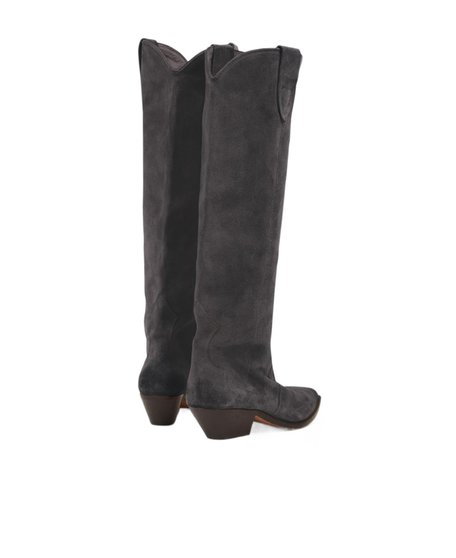Isabel Marant Denvee Suede Cowboy Boots In Black