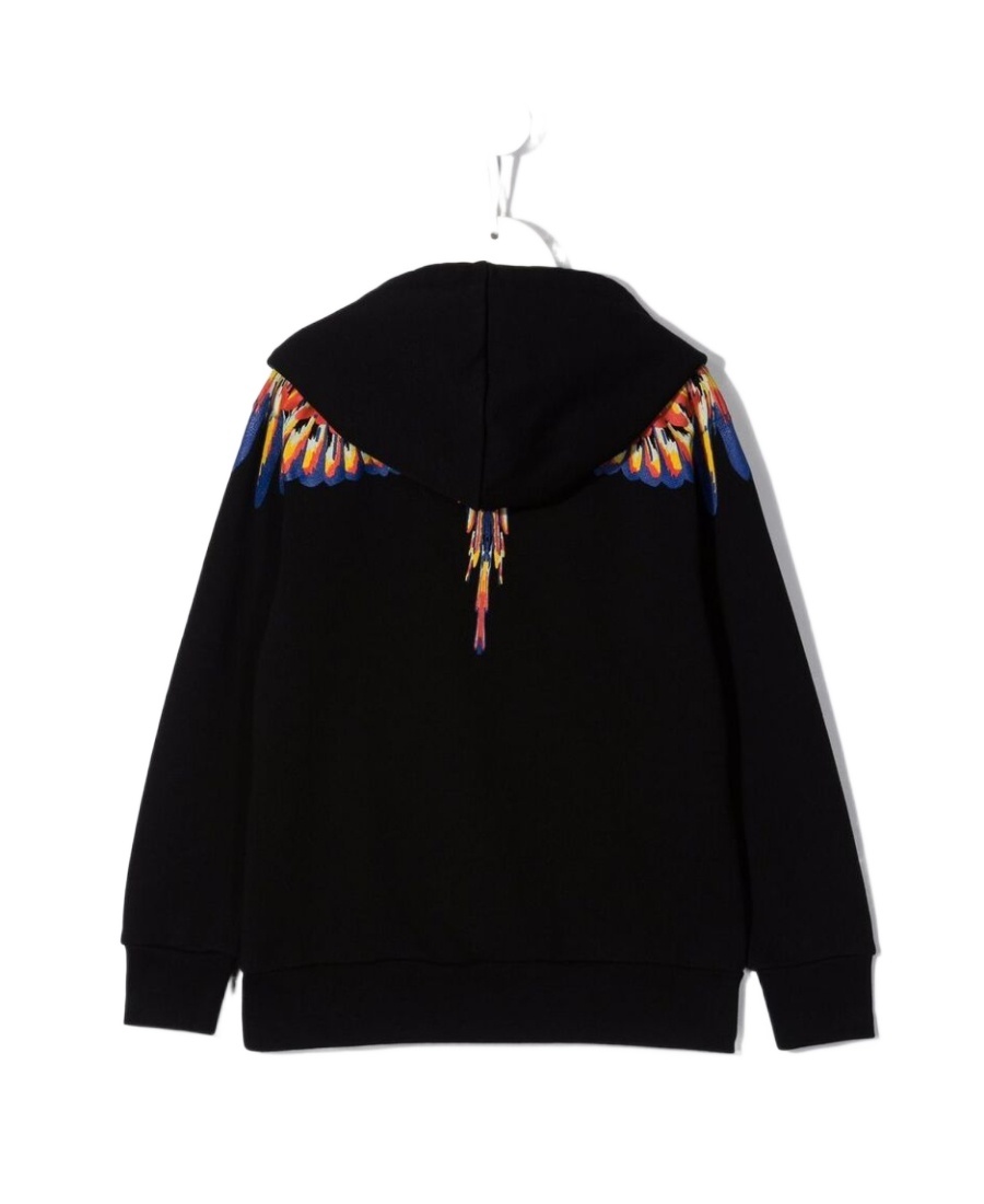 Marcelo Burlon County Of Milan Wings-print Zip-fastening Hoodie In Black