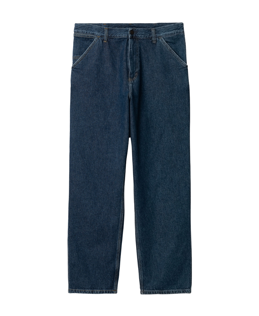 Carhartt Logo-patch Straight-leg Jeans In Blue