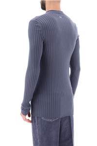 Ferragamo Salvatore  Ribbed-knit Sweater In Blue