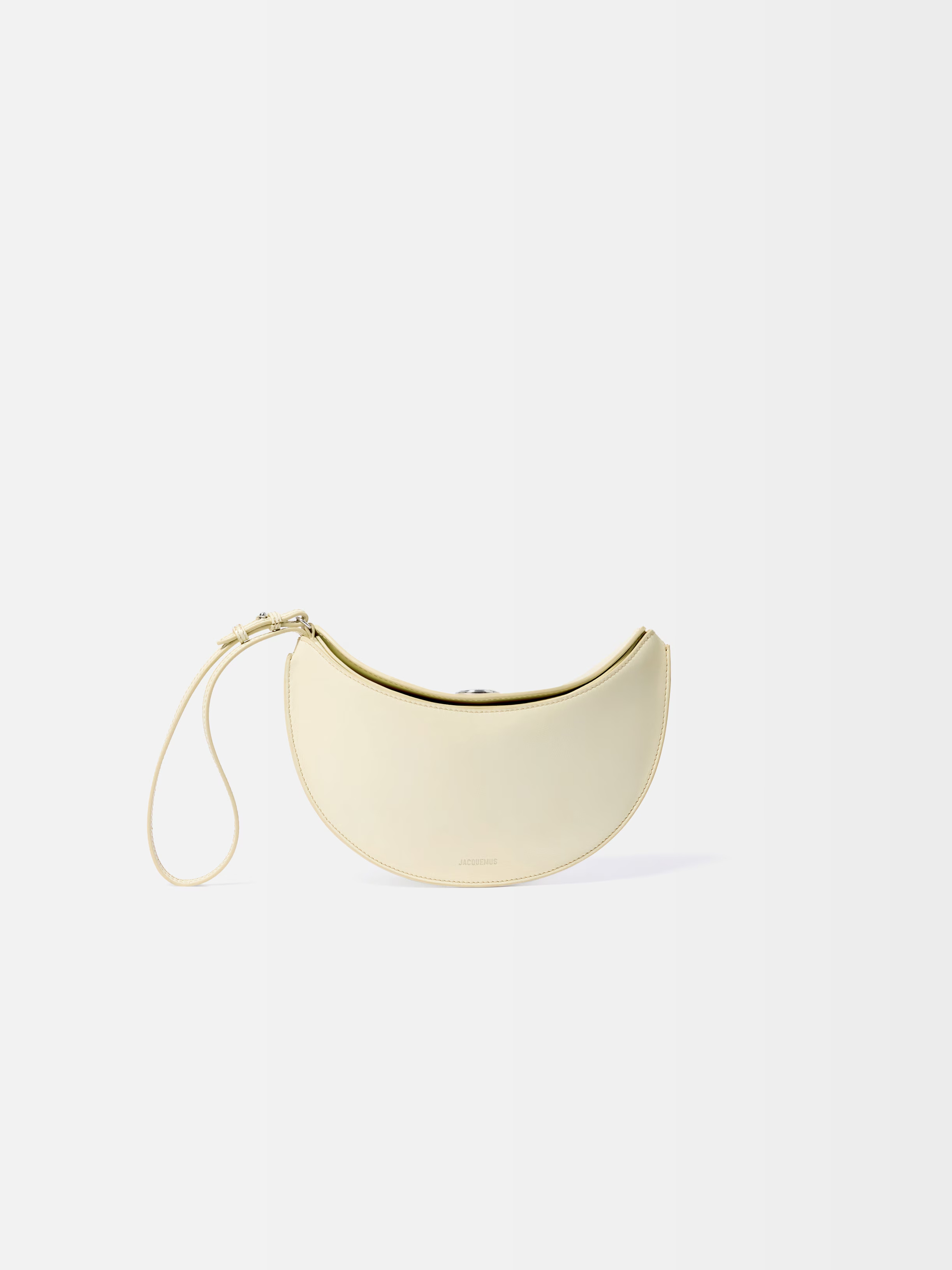 Jacquemus Small Ovalo Leather Bag In Dusty Yellow Women In Brown