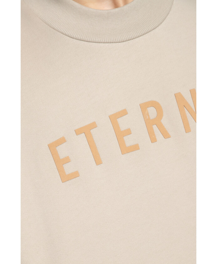 Fear Of God Logo-embroidered Long-sleeved Cotton Sweatshirt In Nude