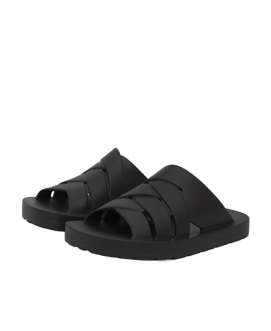 Bottega Veneta Open Toe Cold Drag Of Logo In Black
