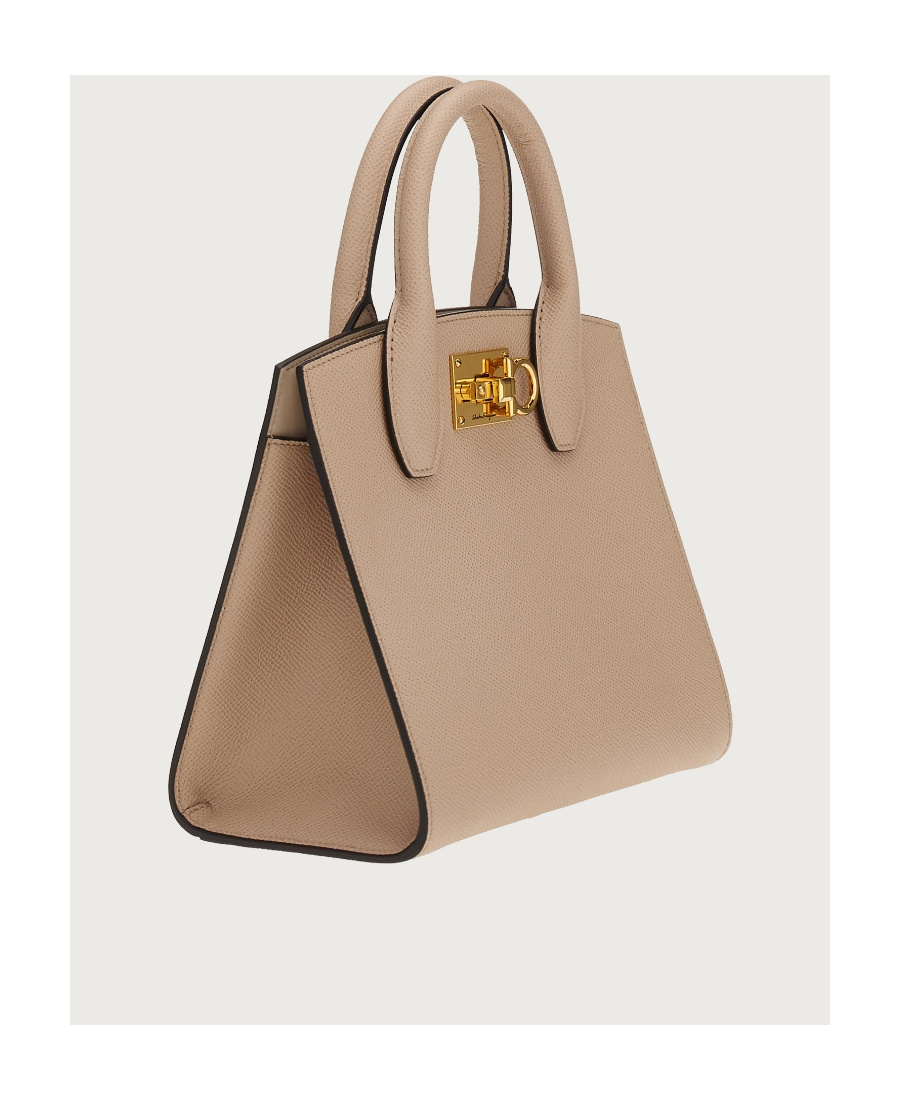 Ferragamo The Studio Small Tote In Nude