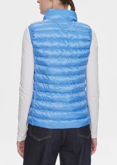 Tommy Hilfiger Sleeveless Hooded Cotton-padded Clothes In Blue