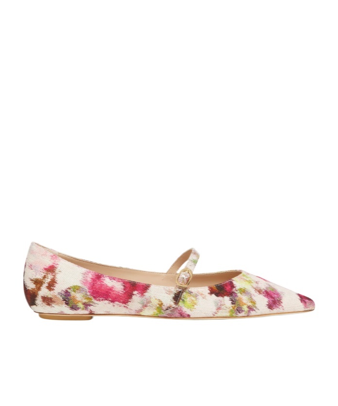 Stuart Weitzman Emilia Abstract Mary Jane Ballerina Flats In Nude
