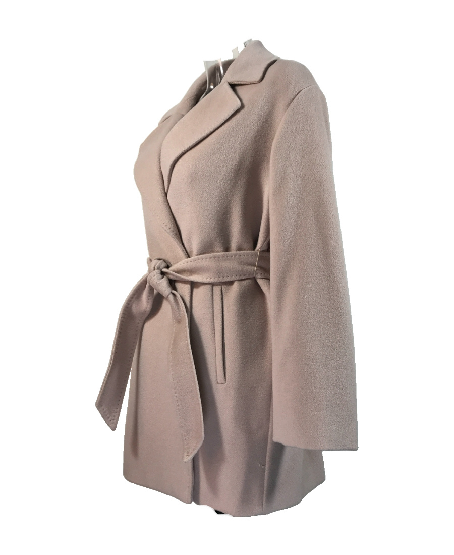 Max Mara Waist-laced Coat In Gray
