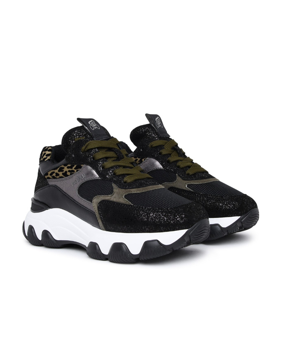 Hogan Panelled Low-top Sneakers In Black