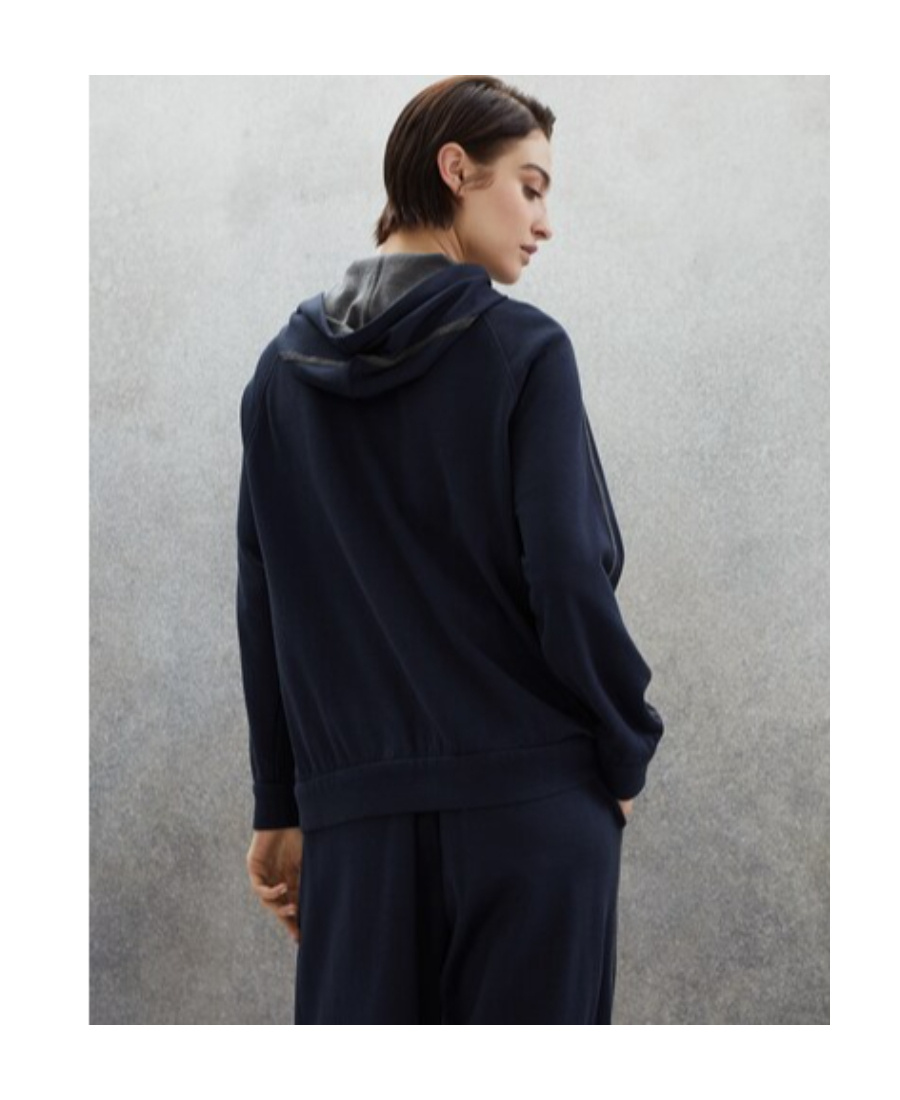 Brunello Cucinelli Trim Embellished Zipped Hoodie In Black
