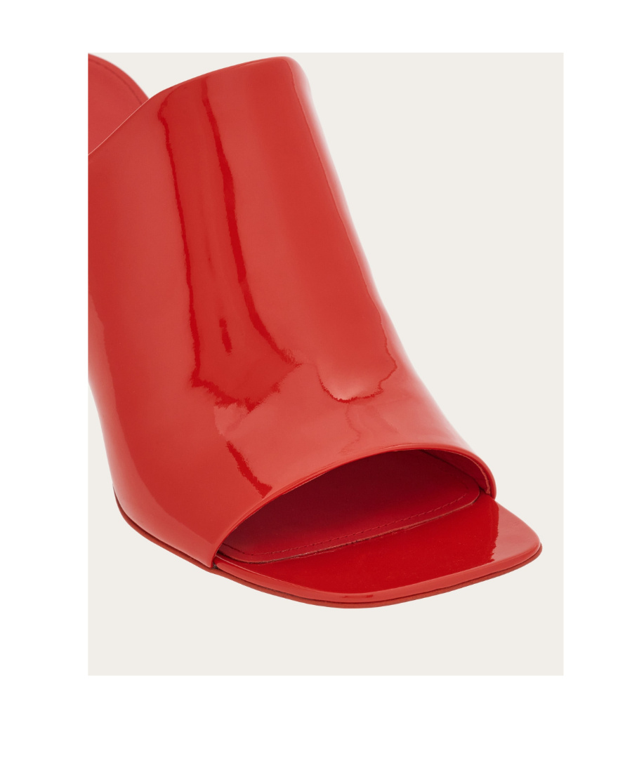 Ferragamo Era Patent Stiletto Mule Sandals In Red
