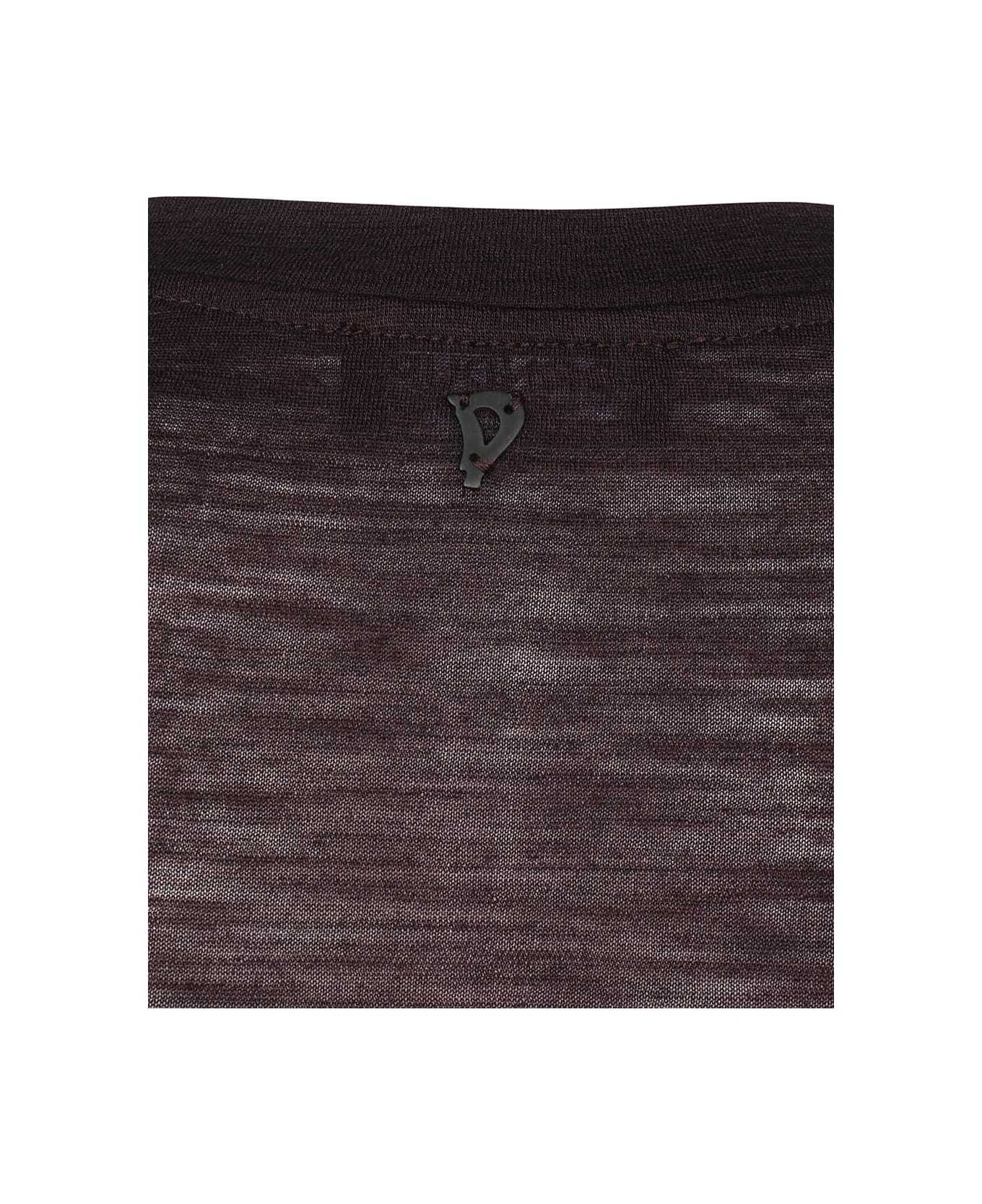 Dondup Long Sleeve Wool T-shirt In Black