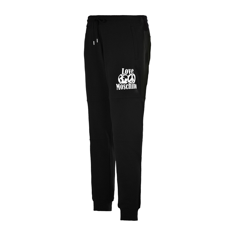Moschino Black Printed Logo Sweatpants In Black