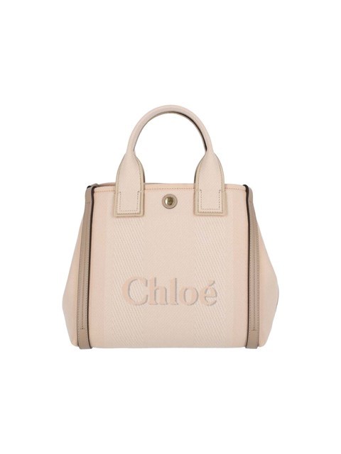 Chloé Carry Tote Bag In Raffia-effect Fibers