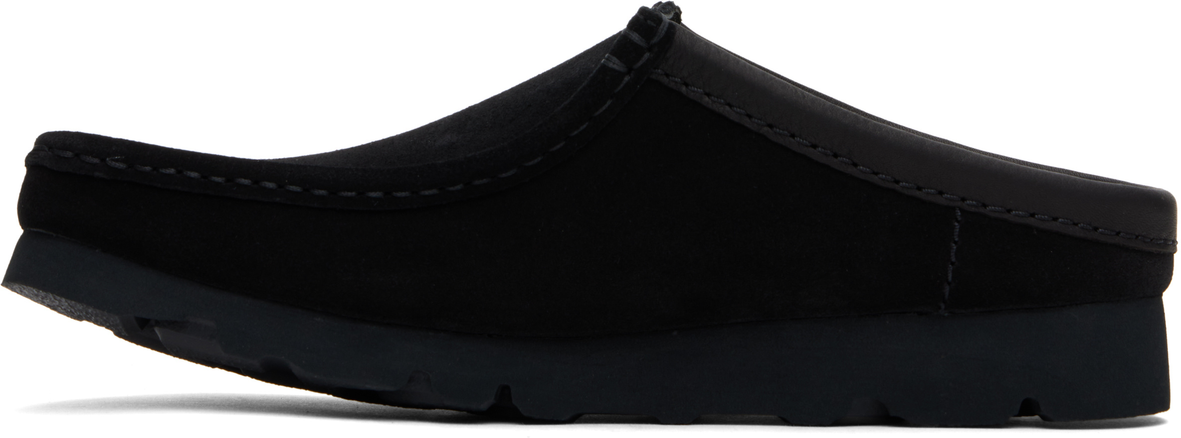 Clarks Wallabee Slip Suede Mule In Black