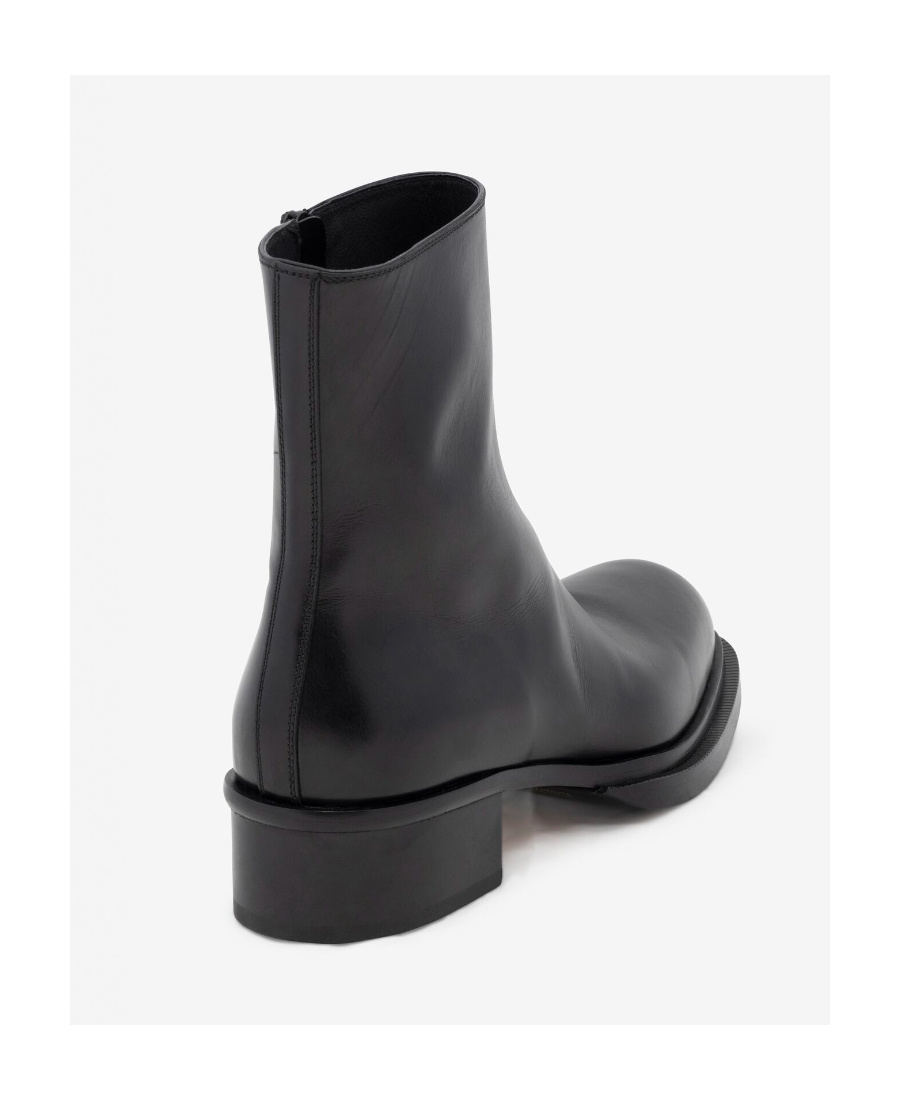 ALEXANDER MCQUEEN CUBAN STACK LEATHER BOOT