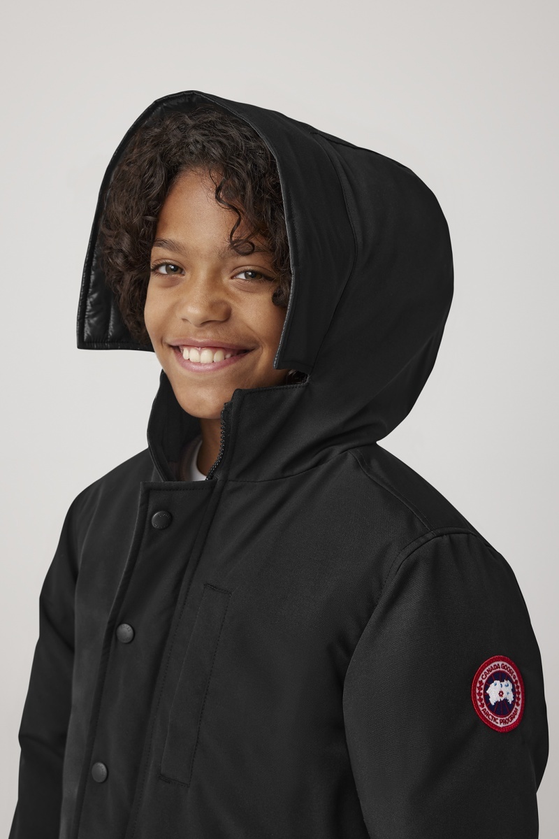 Canada Goose Logan Hooded Parka Coat In Black