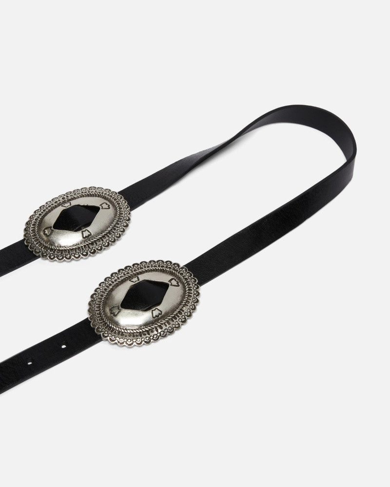 Pinko Belt With Large Buckle, 2cm In Gray
