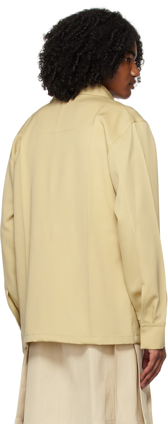 Jil Sander Zipper Wool Casual Jacket In Yellow
