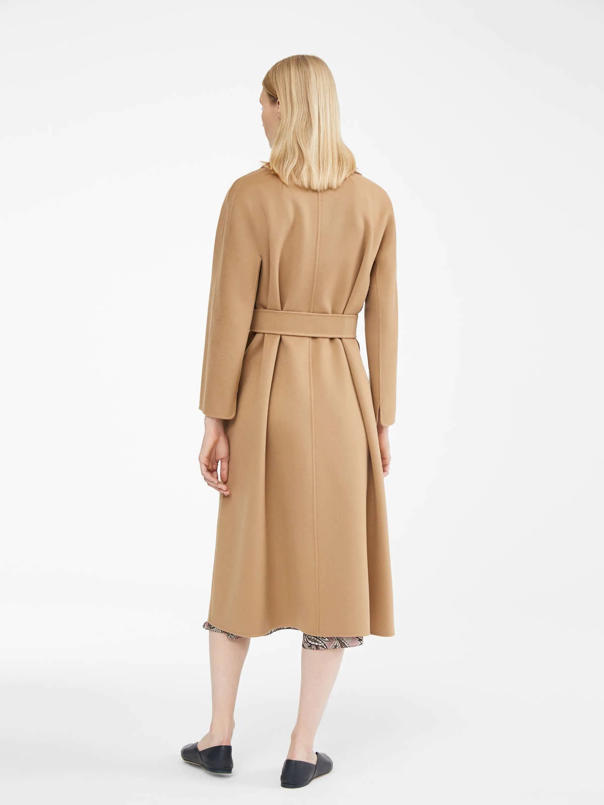 Max Mara Esturia Strap-lined Long Wool Coat In Brown