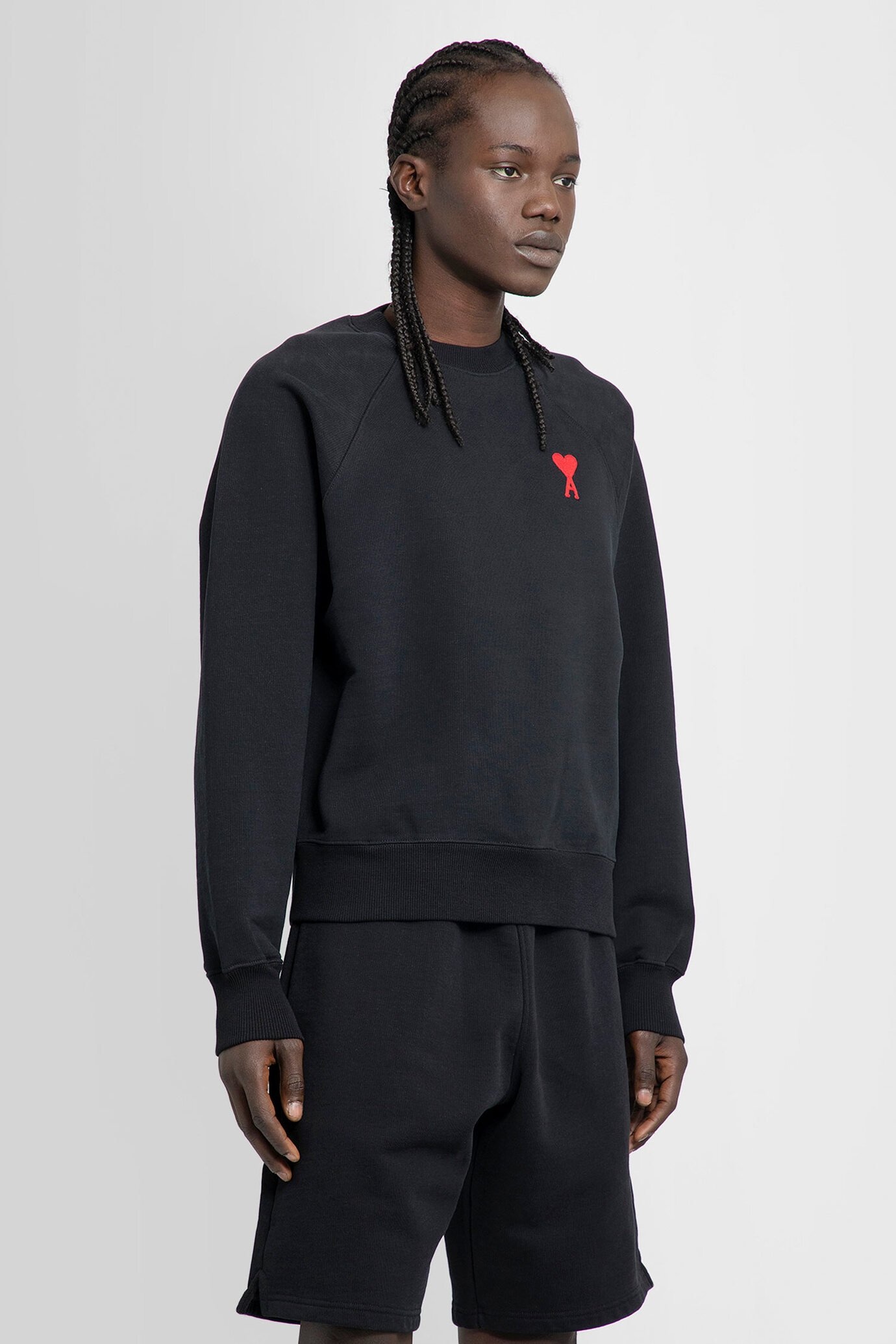 Ami Alexandre Mattiussi Ami Red Adc Sweater In Black