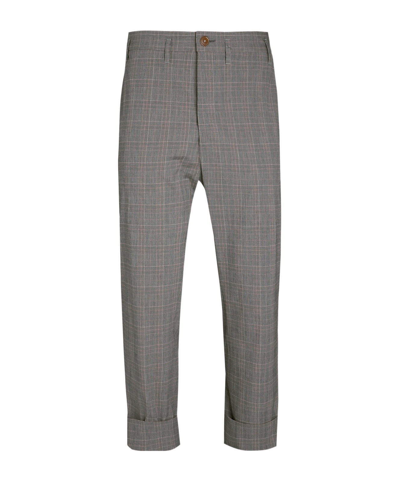 Vivienne Westwood Cruise Gingham-check Cropped Trousers In Gray