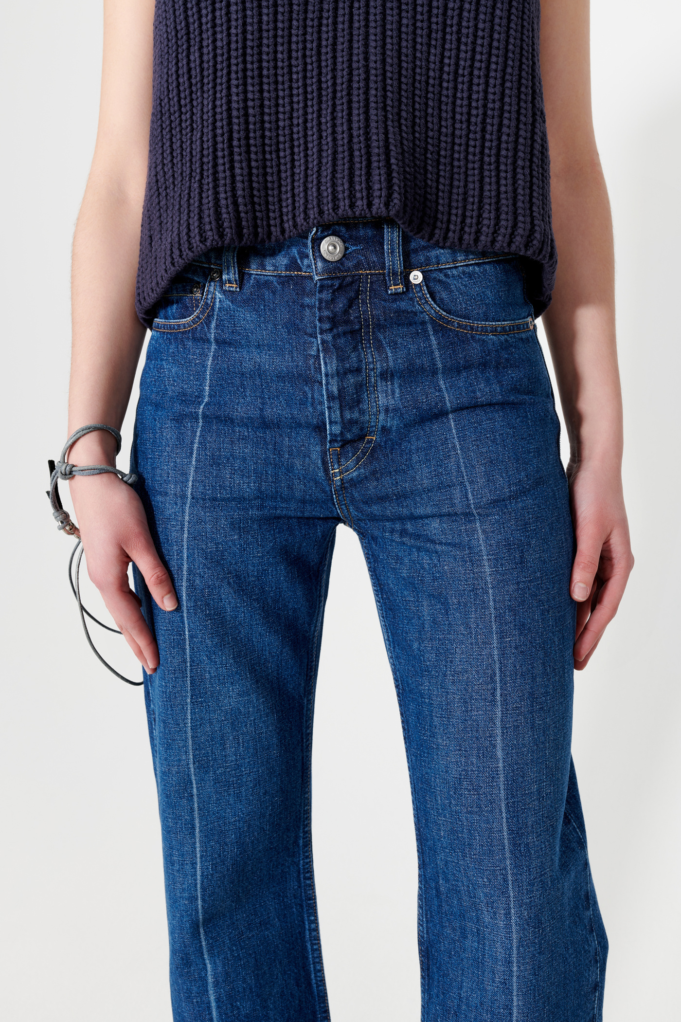 Our Legacy Crease-detail Bootcut Jeans In Blue