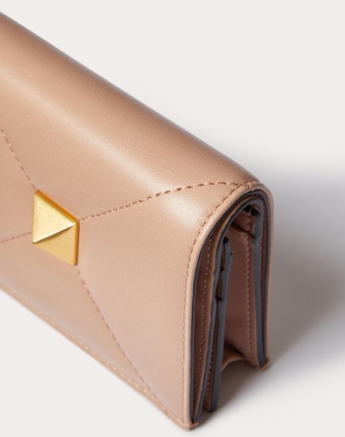 Valentino Small Roman Stud Wallet In Nude