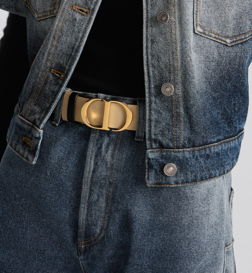 Dior 30 Montaigne Double-sided Belt In Nude