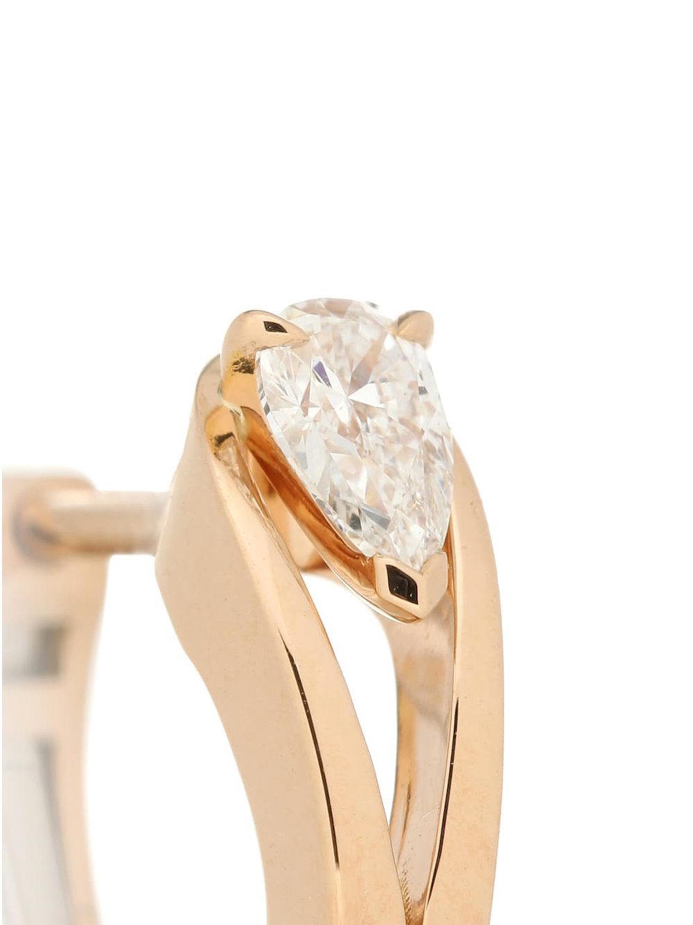 Repossi 18kt Rose Gold Diamond Huggie Earring In Yellow