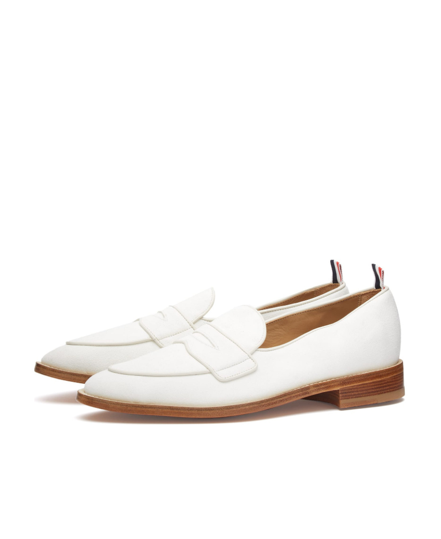 Thom Browne Penny Loafer Shoes In White