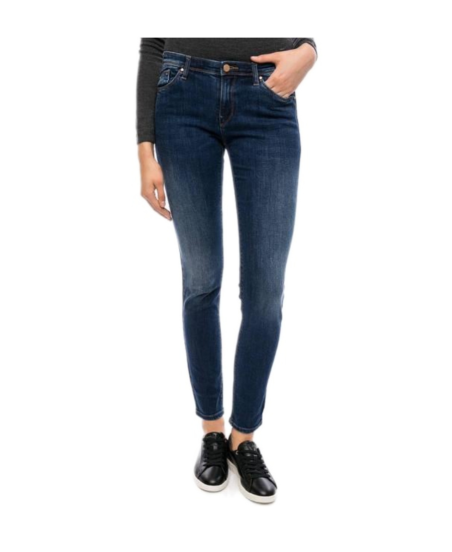 Shop Armani Jeans Logo Details Jeans In Blue