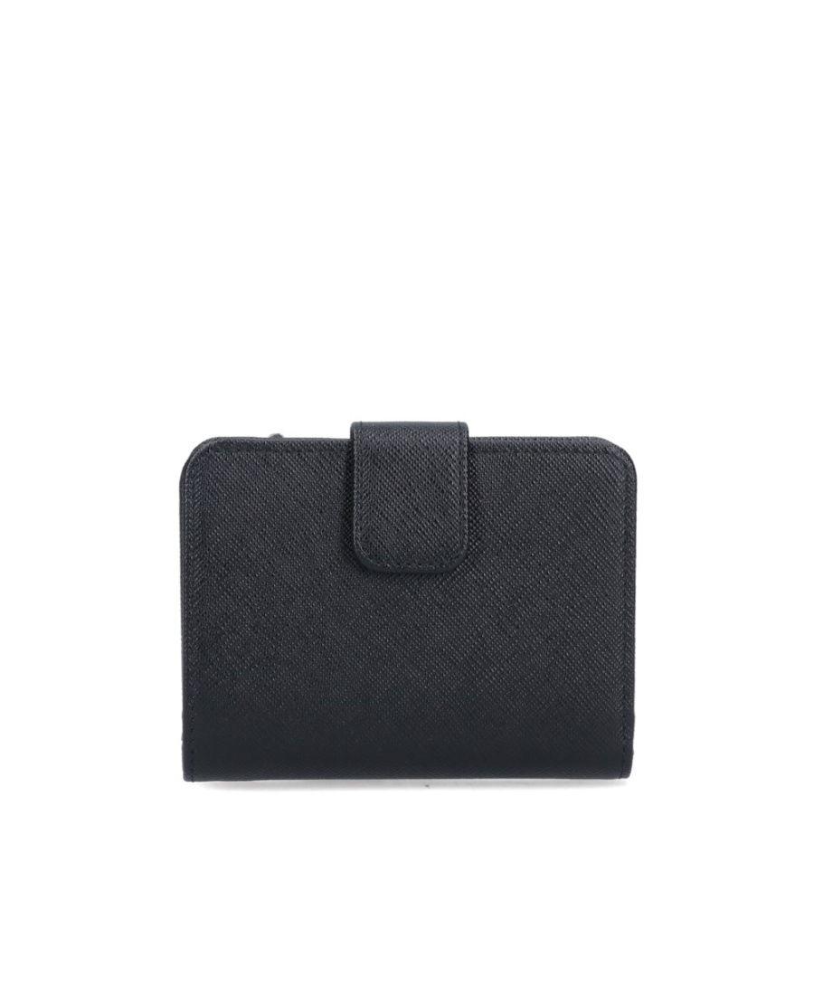Prada Triangle-logo Leather Wallet In Black