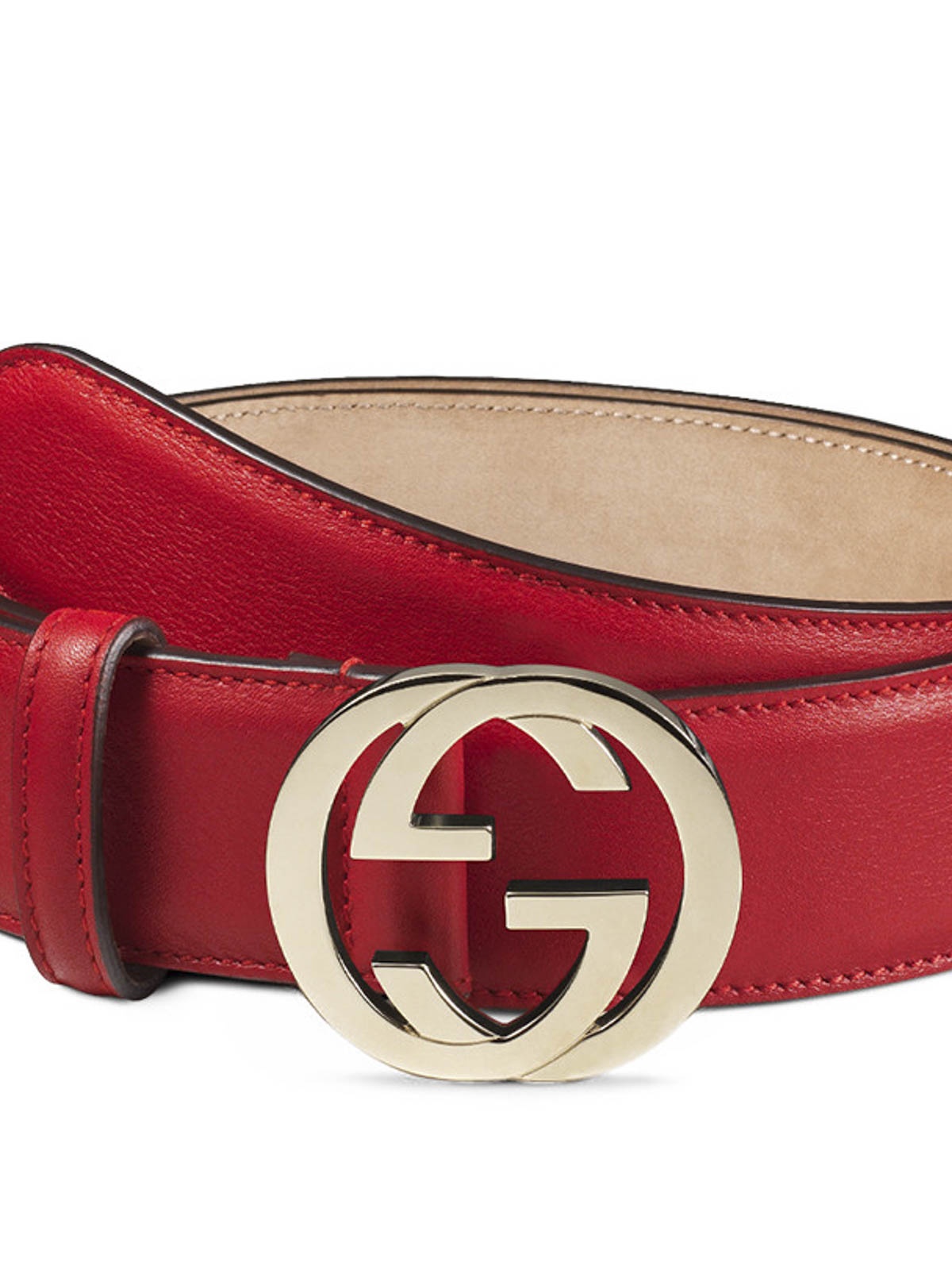 Gucci Mutual Buckle Double G Belt In Red