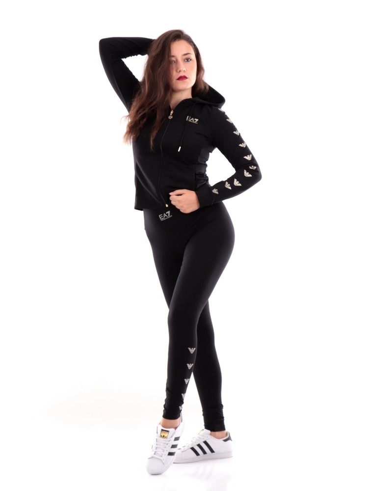 EA7 LOGO HOODED CASUAL JACKET 