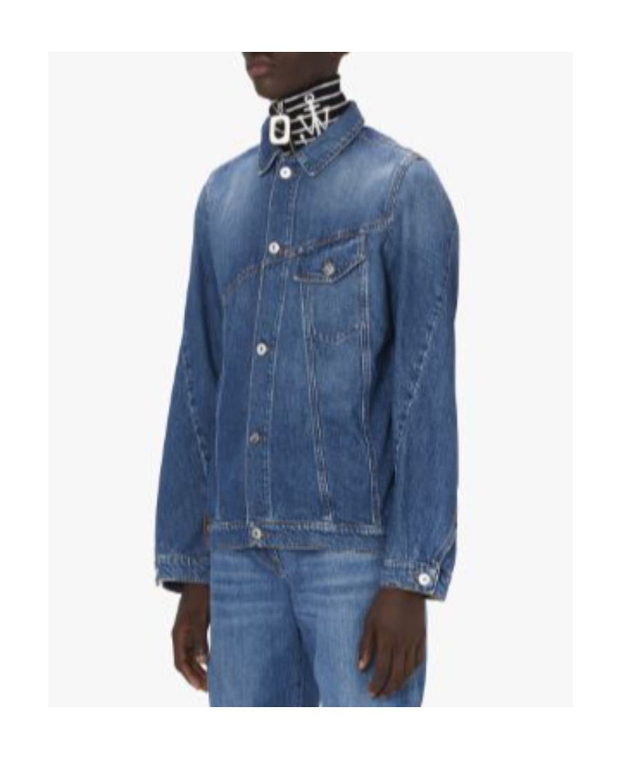 JW ANDERSON JW ANDERSON LOGO EMBROIDERED TWISTED DENIM JACKET
