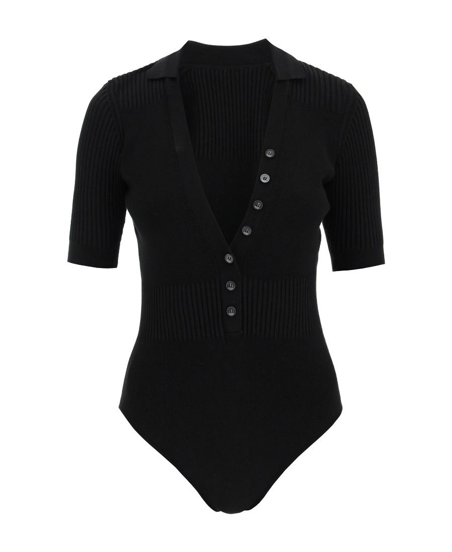 Jacquemus Button-up Short-sleeve Body In Black