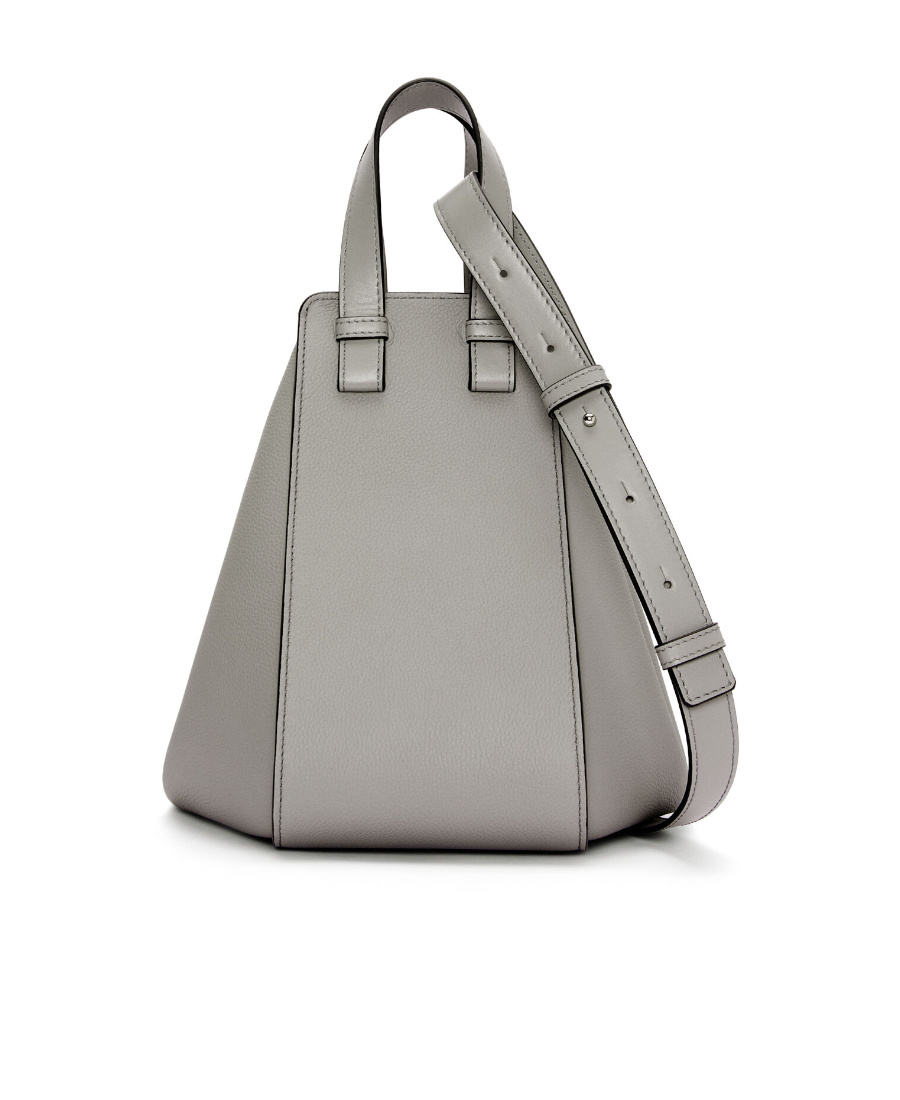 Loewe Pearl Grey Hammock Small Leather Shoulder Bag In Gray