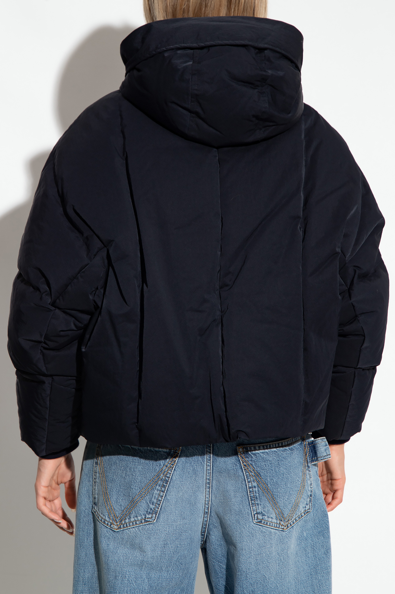 Bottega Veneta Long-sleeved Down Jacket In Black