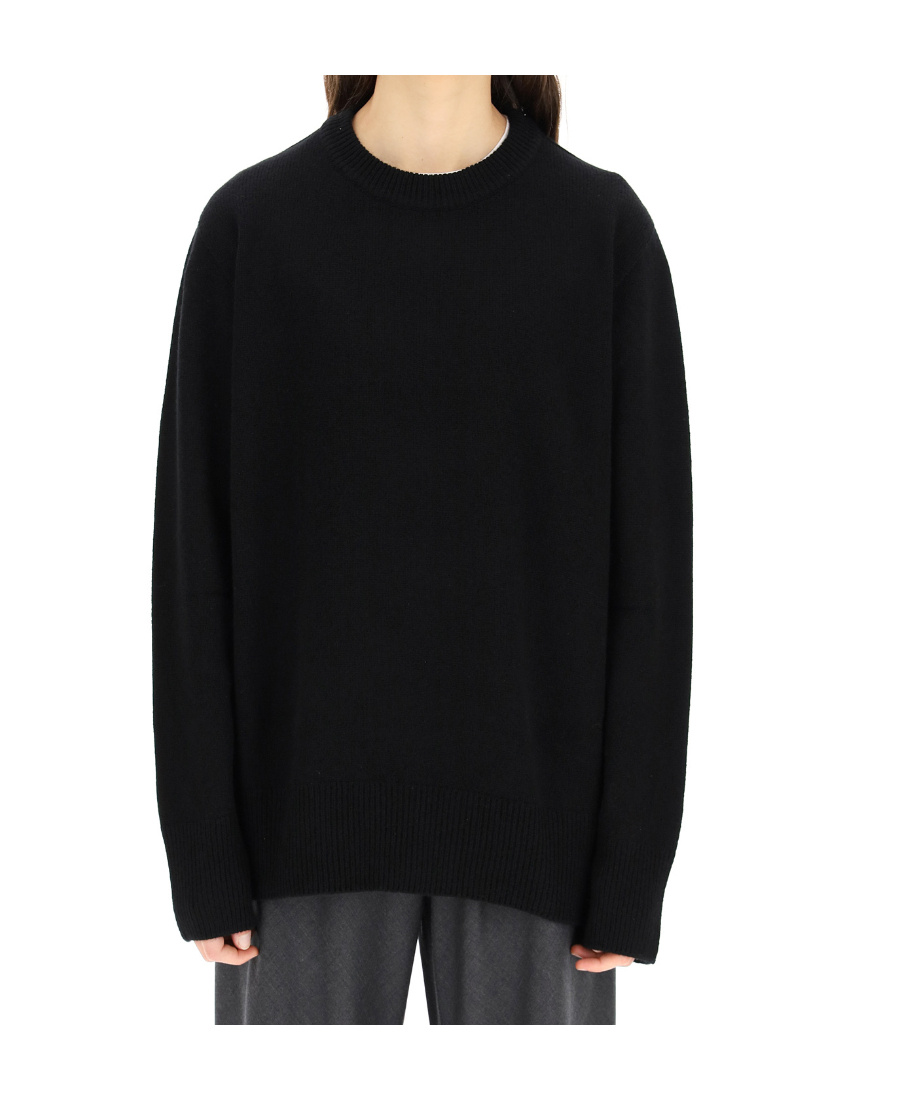 The Row Round-neck Knitted Pullover In Black