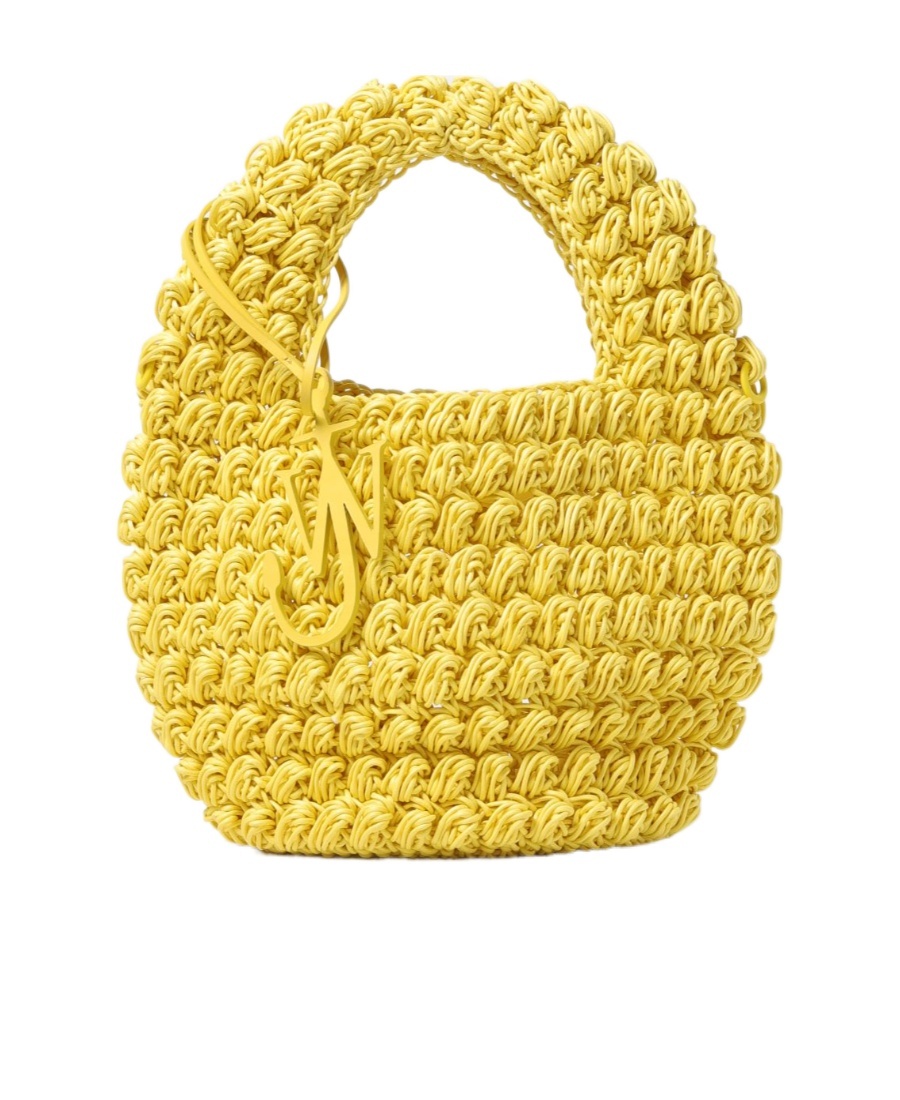Jw Anderson Large Popcorn Crochet-knit Tote Bag In Yellow