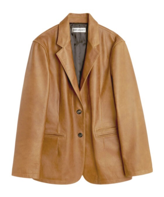 Shop Our Legacy Long-sleeved Leather Jacket In Brown