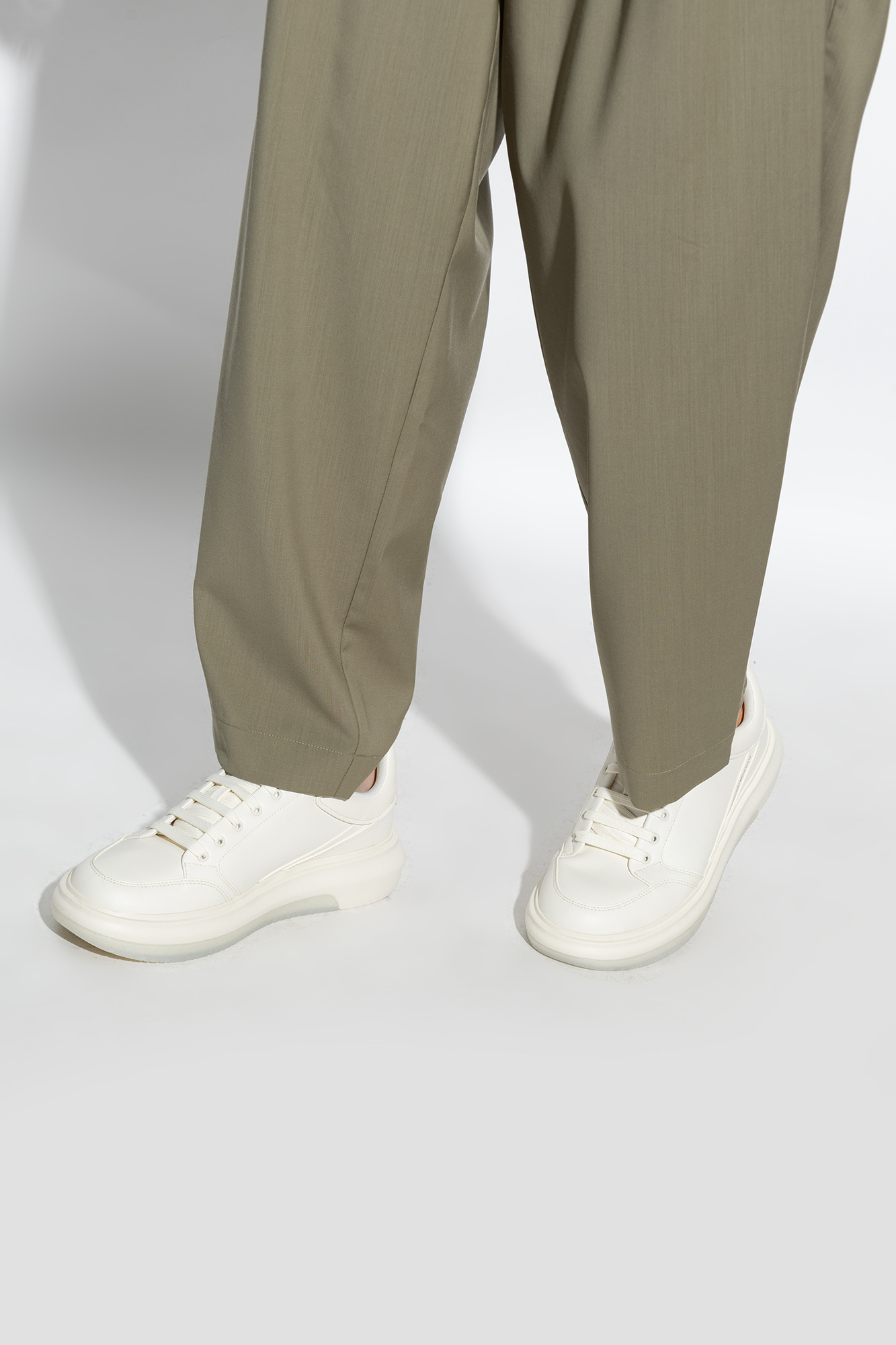 Emporio Armani Low-top Leather Sneakers In White