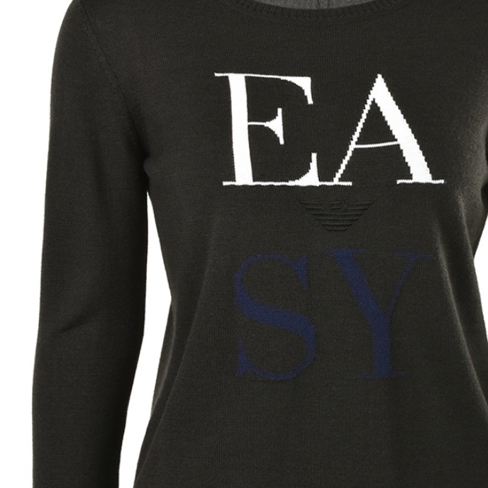 EMPORIO ARMANI DARK GRAY LOGO LONG SWEATER