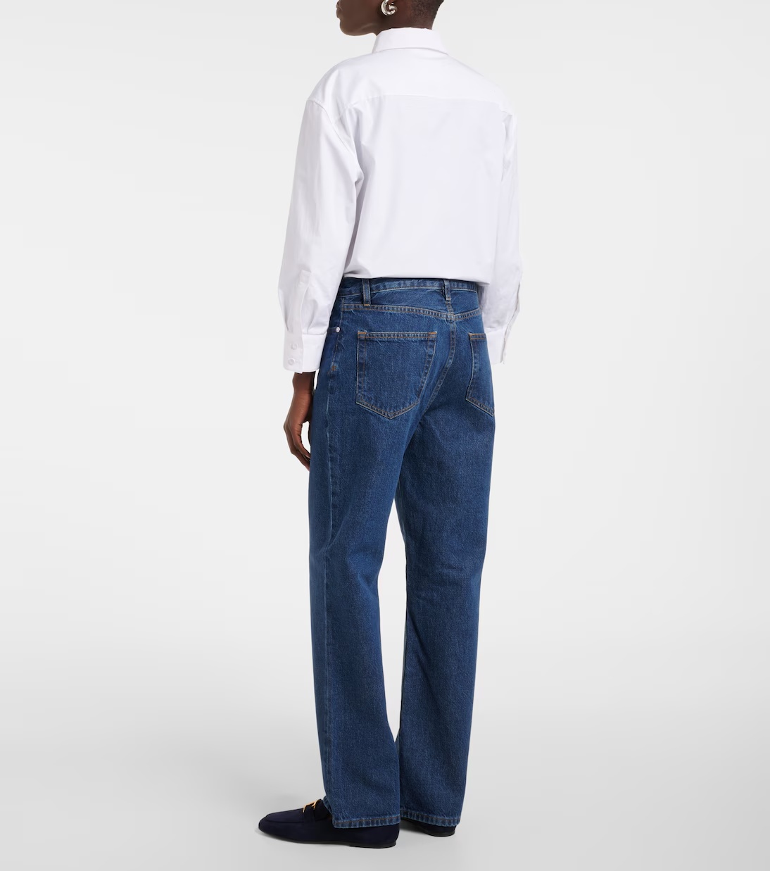 Frame High-waisted Straight-leg Jeans In Blue