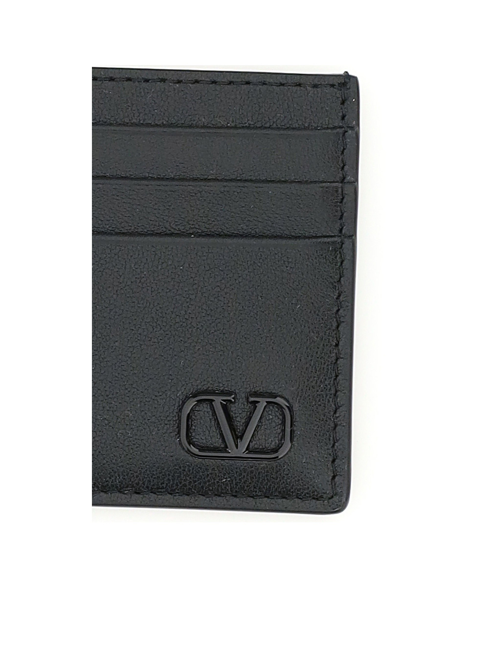 Valentino Vlogo Plaque Cardholder In Black