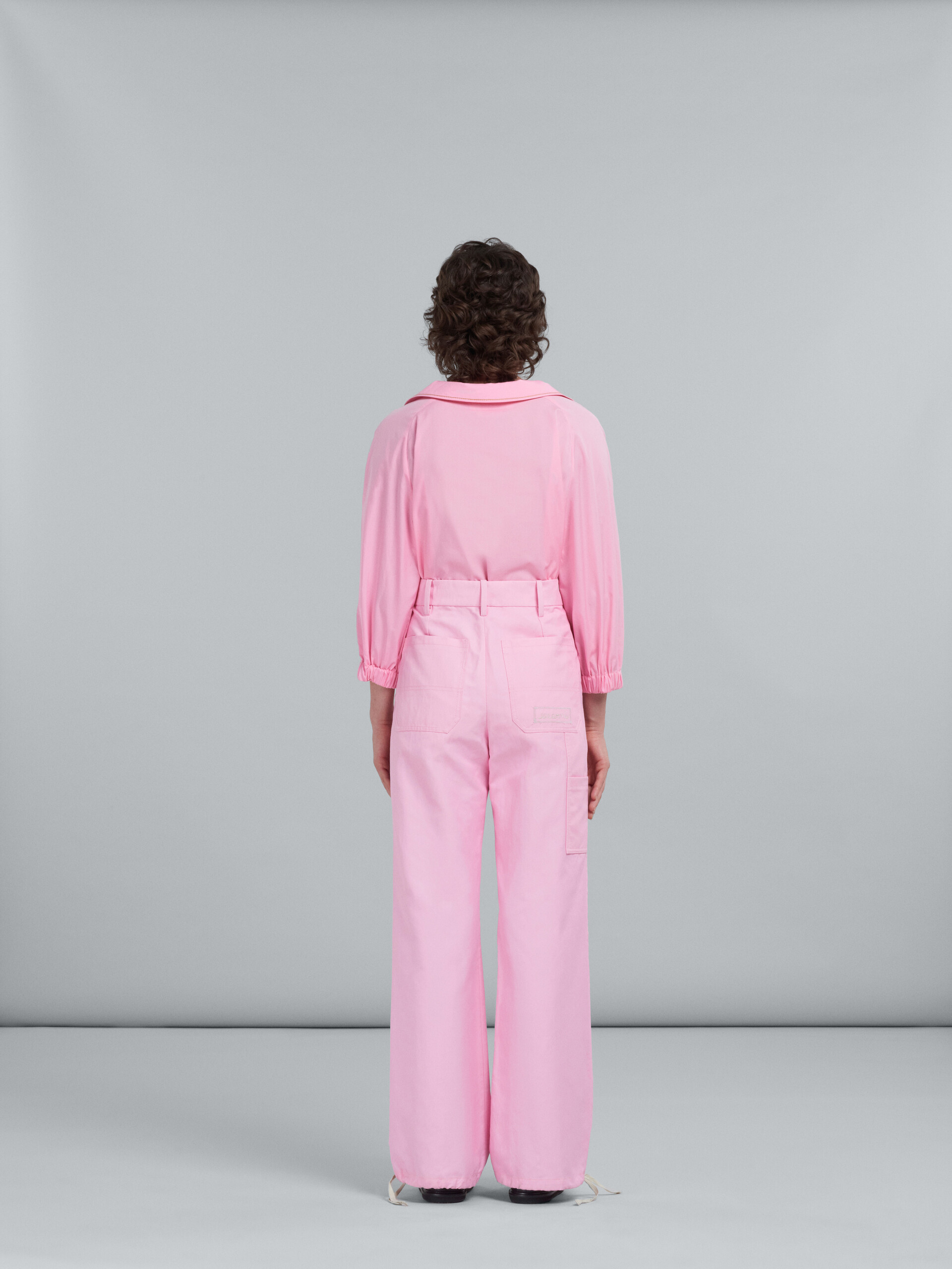 Marni Embroidered-logo Straight-leg Trousers In Pink